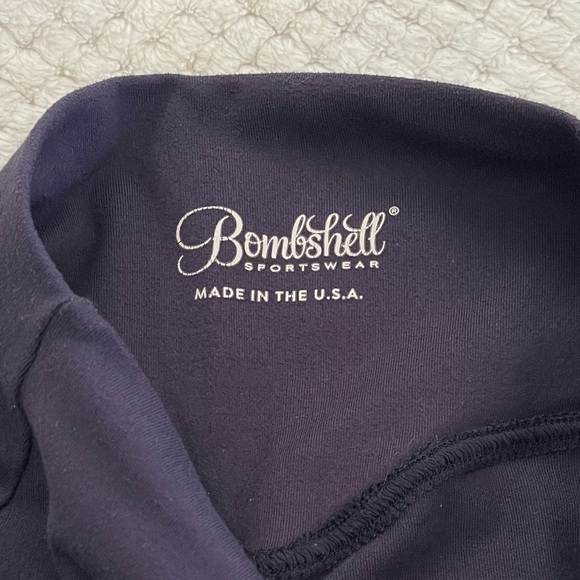 Bombshell Sportwear Performance Thigh High Leggings XXS Navy Blue Athletic Gym - Picture 3 of 14